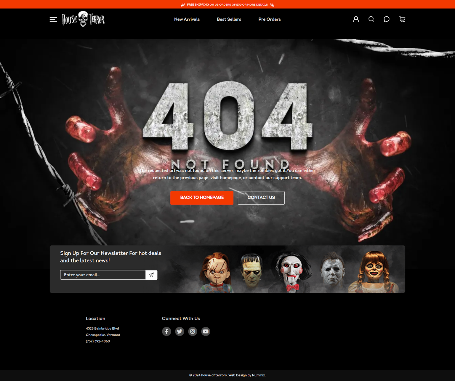 House of terror 404 page