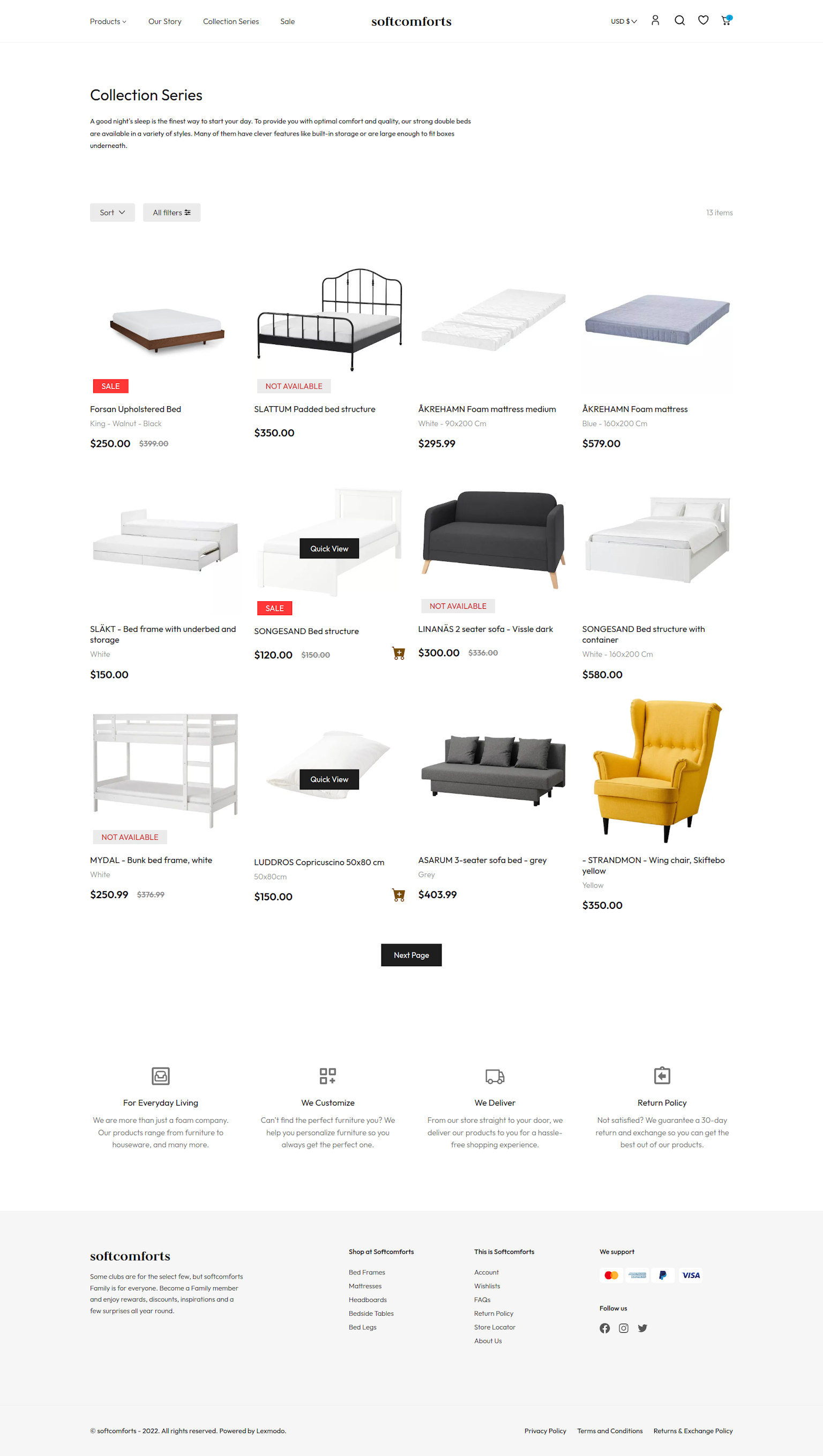 Softcomfort Product listing page