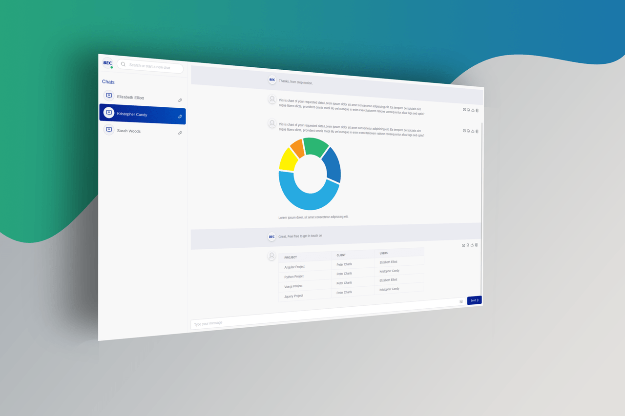 BEC Chatbot mockup