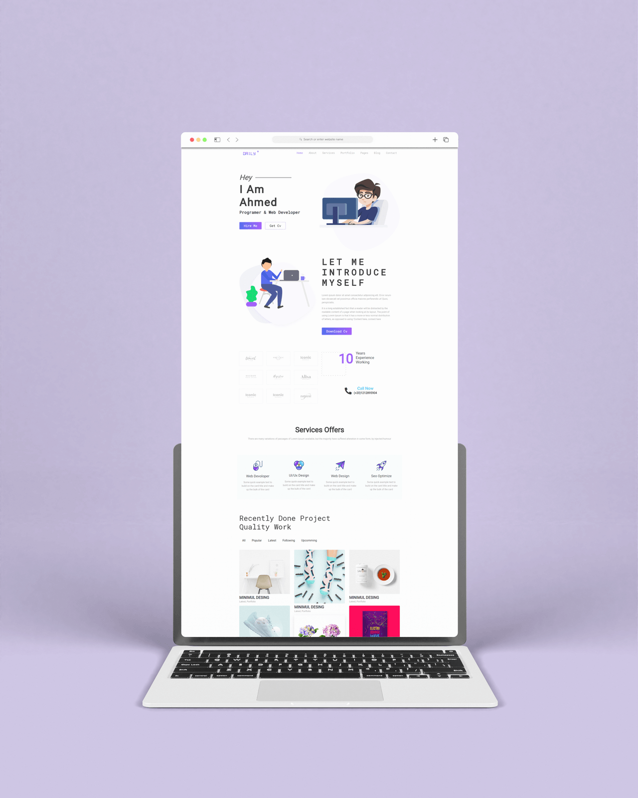 Daily portfolio mockup