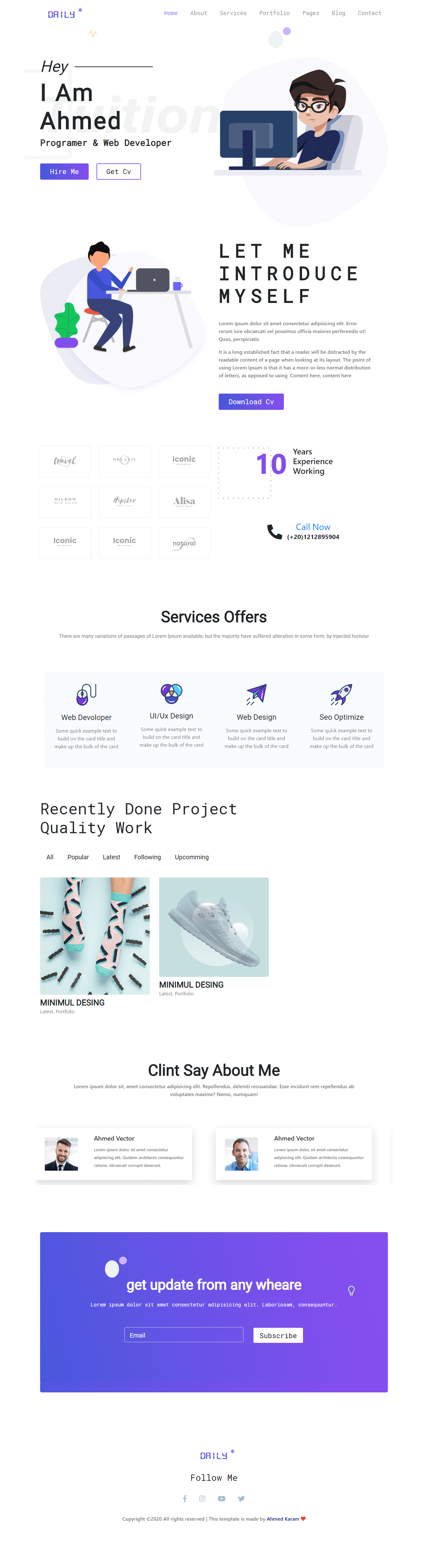 Daily portfolio Homepage